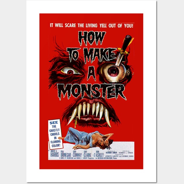 Classic Horror Movie Poster - How to Make a Monster Wall Art by Starbase79